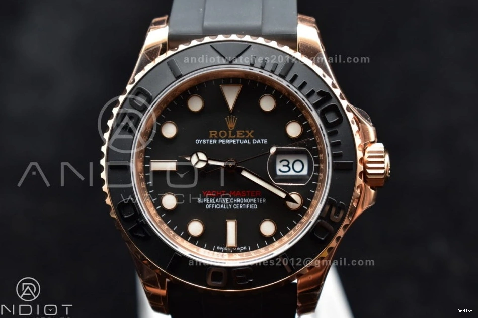 Best Bezel Strap Edition Yacht-Master 116655 VS3135 Rubber VSF on Ceramic 1:1 Oysterflex Black 0302